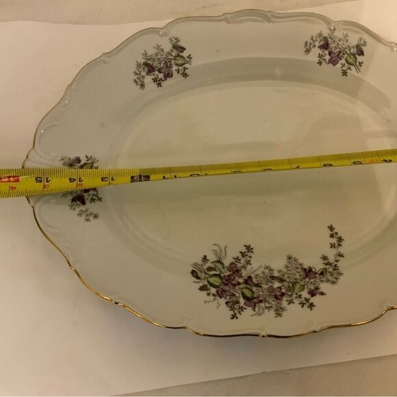 VINTAGE TOSCPORT CZECHOSLOVAKIA FINE CHINA PLATTER. SPRING VALLEY Stamped.k3 - Picture 6 of 6